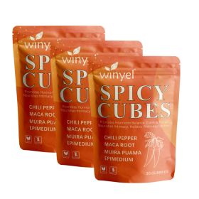 Spicy Cubes, Intimacy Gummies With Chili Pepper, Muira Puama, Maca Root, Epimedium, Helps Promote Hormone Balance, Calmness And Intimacy Wellness (Option: 3 PCS)